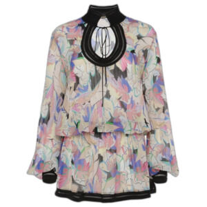 Roberto Cavalli Women's Floral Keyhole Printed Blouse